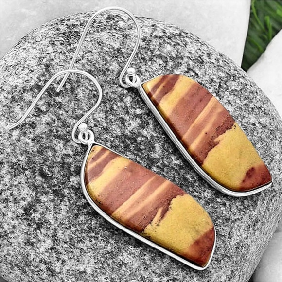 Australian imperial Jasper Sterling silver earrings - Picture 4 of 6